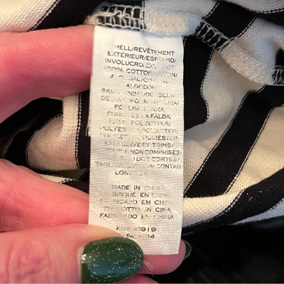 Marc Jacobs Striped Drop-Waist Dress Women’s Size Medium Black & White Peplum - Picture 8 of 9